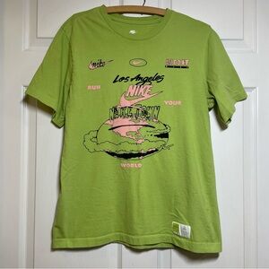 Nike Los Angeles Mens Medium Graphic T Shirt Green Casual Short Sleeve